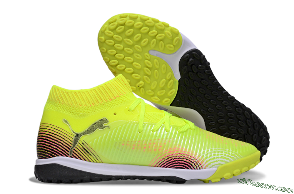 Puma Future 8 Ultimate TF Artificial Turf Soccer Shoes - Yellow/Black/Pink 1