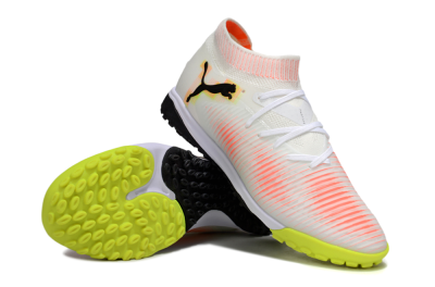 Puma Future 8 Ultimate TF Artificial Turf Soccer Shoes - White/Pink/Yellow