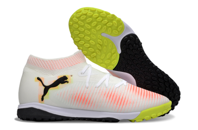 Puma Future 8 Ultimate TF Artificial Turf Soccer Shoes - White/Pink/Yellow