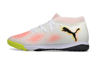 Puma Future 8 Ultimate TF Artificial Turf Soccer Shoes - White/Pink/Yellow