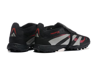 Adidas Predator 25 Elite Foldover Tongue TF Artificial Turf Soccer Shoes - Black/Silver/Red