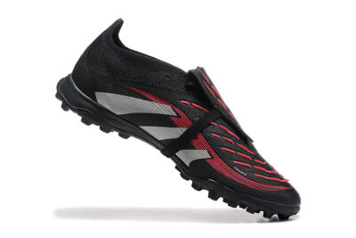 Adidas Predator 25 Elite Foldover Tongue TF Artificial Turf Soccer Shoes - Black/Silver/Red