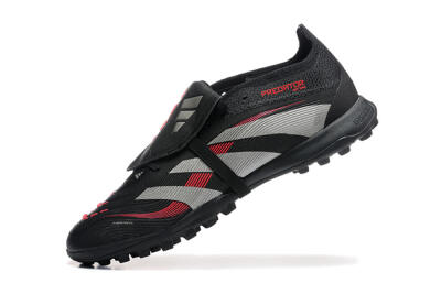 Adidas Predator 25 Elite Foldover Tongue TF Artificial Turf Soccer Shoes - Black/Silver/Red