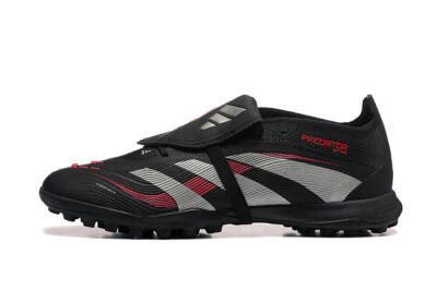 Adidas Predator 25 Elite Foldover Tongue TF Artificial Turf Soccer Shoes - Black/Silver/Red