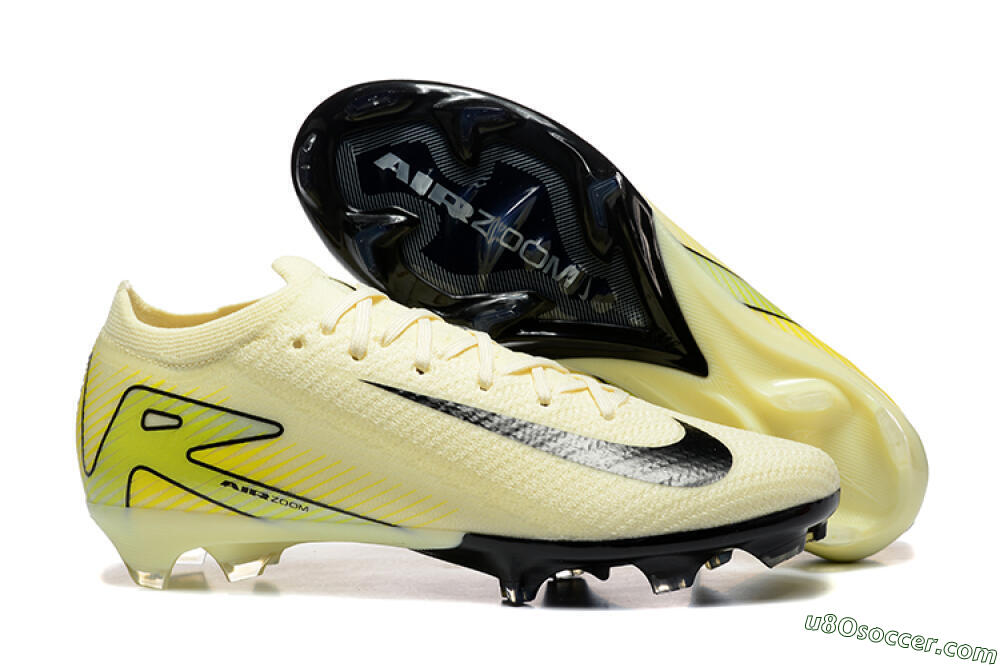 Nike Air Zoom Mercurial Vapor 15 Elite FG Firm Ground Soccer Cleats - Beige/Black/Yellow 1