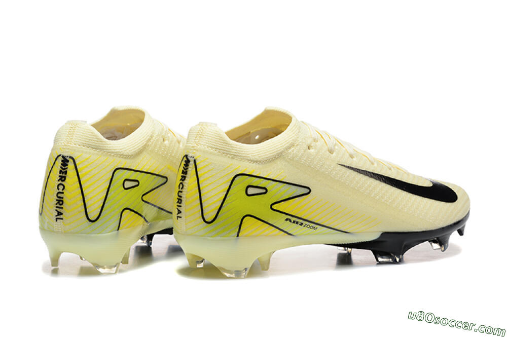 Nike Air Zoom Mercurial Vapor 15 Elite FG Firm Ground Soccer Cleats - Beige/Black/Yellow 9