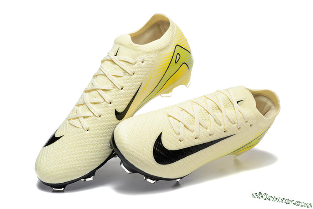 Nike Air Zoom Mercurial Vapor 15 Elite FG Firm Ground Soccer Cleats - Beige/Black/Yellow 6