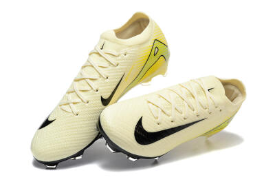 Nike Air Zoom Mercurial Vapor 15 Elite FG Firm Ground Soccer Cleats - Beige/Black/Yellow