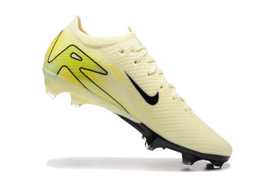 Nike Air Zoom Mercurial Vapor 15 Elite FG Firm Ground Soccer Cleats - Beige/Black/Yellow