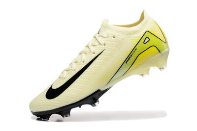 Nike Air Zoom Mercurial Vapor 15 Elite FG Firm Ground Soccer Cleats - Beige/Black/Yellow