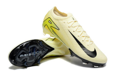 Nike Air Zoom Mercurial Vapor 15 Elite FG Firm Ground Soccer Cleats - Beige/Black/Yellow