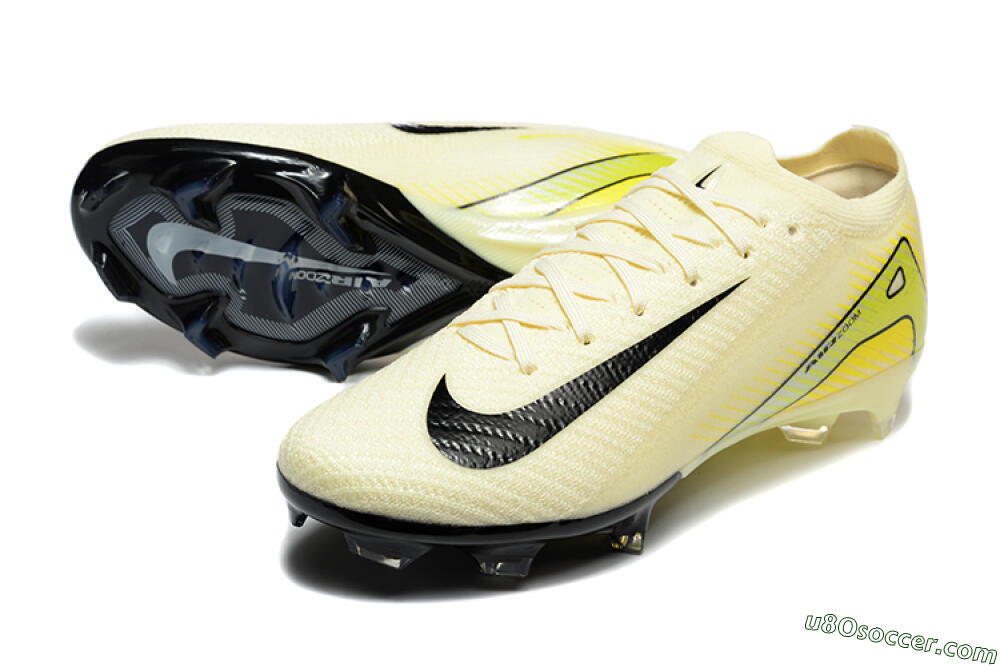 Nike Air Zoom Mercurial Vapor 15 Elite FG Firm Ground Soccer Cleats - Beige/Black/Yellow 3