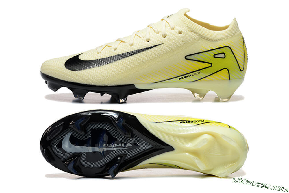 Nike Air Zoom Mercurial Vapor 15 Elite FG Firm Ground Soccer Cleats - Beige/Black/Yellow 0
