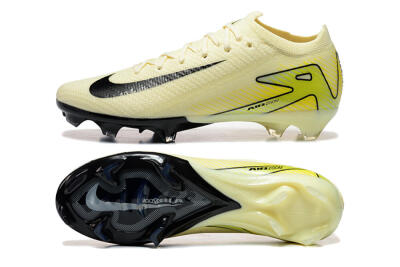 Nike Air Zoom Mercurial Vapor 15 Elite FG Firm Ground Soccer Cleats - Beige/Black/Yellow