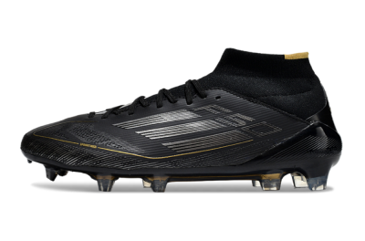 Adidas F50 Elite Mid FG Firm Ground Soccer Cleats - Black/Silver/Gold