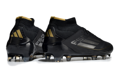 Adidas F50 Elite Mid FG Firm Ground Soccer Cleats - Black/Silver/Gold