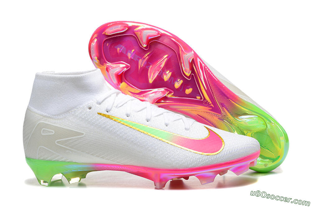 Nike Air Zoom Mercurial Superfly 10 Elite FG Firm Ground Soccer Cleats - White/Gold/Pink/Yellow 1