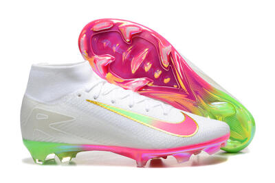 Nike Air Zoom Mercurial Superfly 10 Elite FG Firm Ground Soccer Cleats - White/Gold/Pink/Yellow