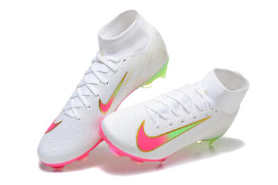 Nike Air Zoom Mercurial Superfly 10 Elite FG Firm Ground Soccer Cleats - White/Gold/Pink/Yellow