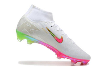 Nike Air Zoom Mercurial Superfly 10 Elite FG Firm Ground Soccer Cleats - White/Gold/Pink/Yellow