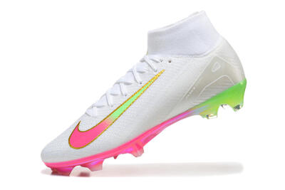 Nike Air Zoom Mercurial Superfly 10 Elite FG Firm Ground Soccer Cleats - White/Gold/Pink/Yellow