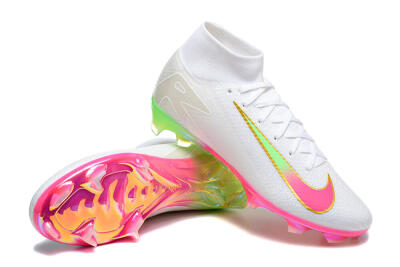 Nike Air Zoom Mercurial Superfly 10 Elite FG Firm Ground Soccer Cleats - White/Gold/Pink/Yellow