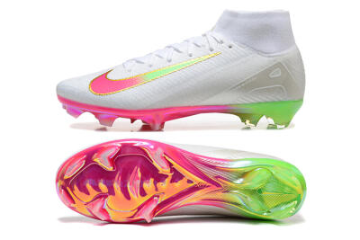 Nike Air Zoom Mercurial Superfly 10 Elite FG Firm Ground Soccer Cleats - White/Gold/Pink/Yellow