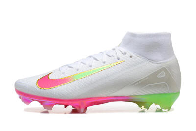 Nike Air Zoom Mercurial Superfly 10 Elite FG Firm Ground Soccer Cleats - White/Gold/Pink/Yellow