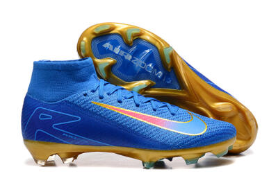 Nike Air Zoom Mercurial Superfly 10 Elite FG Firm Ground Soccer Cleats - Blue/Gold/Pink
