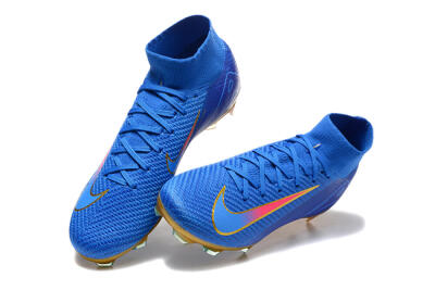 Nike Air Zoom Mercurial Superfly 10 Elite FG Firm Ground Soccer Cleats - Blue/Gold/Pink