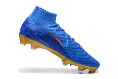 Nike Air Zoom Mercurial Superfly 10 Elite FG Firm Ground Soccer Cleats - Blue/Gold/Pink