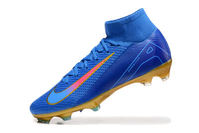 Nike Air Zoom Mercurial Superfly 10 Elite FG Firm Ground Soccer Cleats - Blue/Gold/Pink