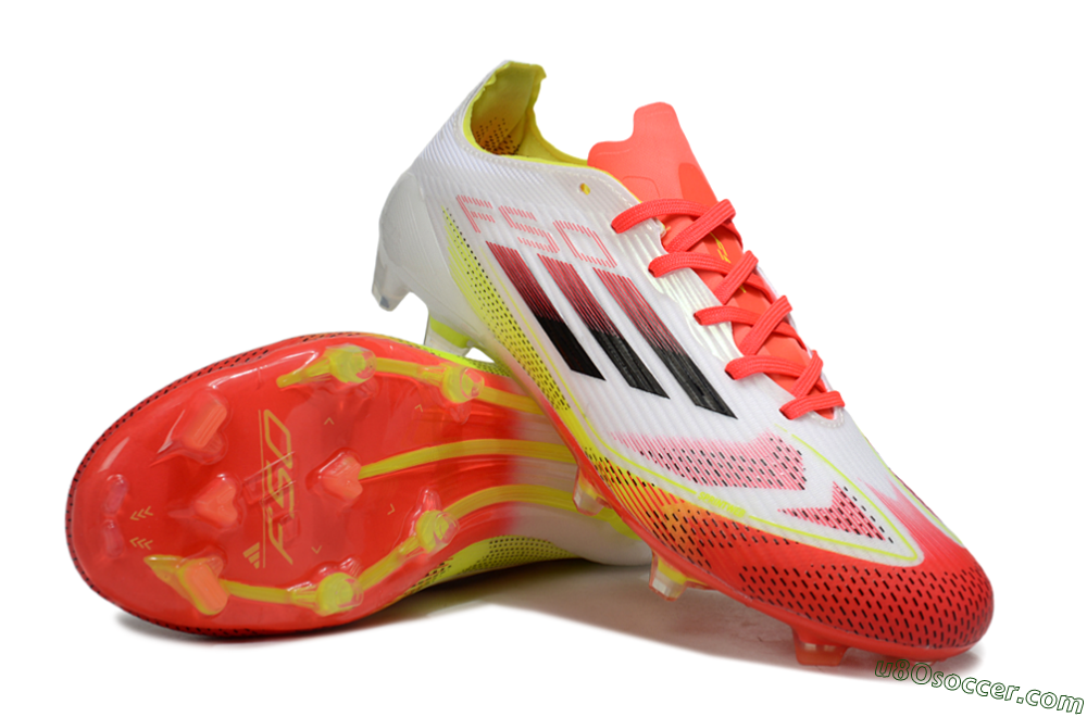 Adidas F50 Elite FG Firm Ground Soccer Cleats - White/Red/Yellow 4