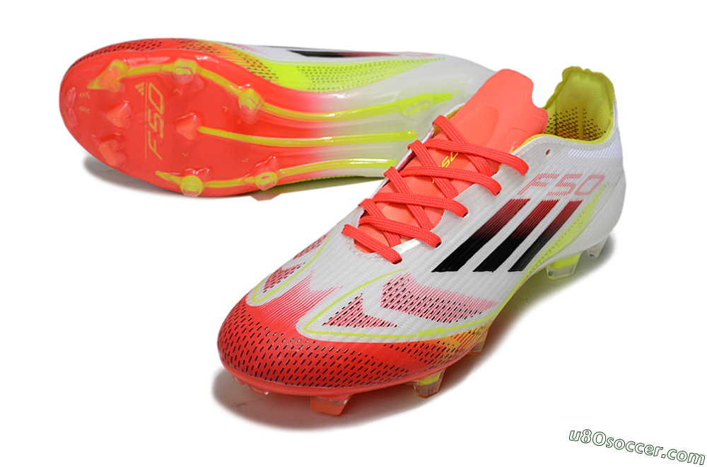 Adidas F50 Elite FG Firm Ground Soccer Cleats - White/Red/Yellow 3