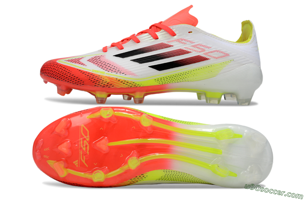 Adidas F50 Elite FG Firm Ground Soccer Cleats - White/Red/Yellow 0