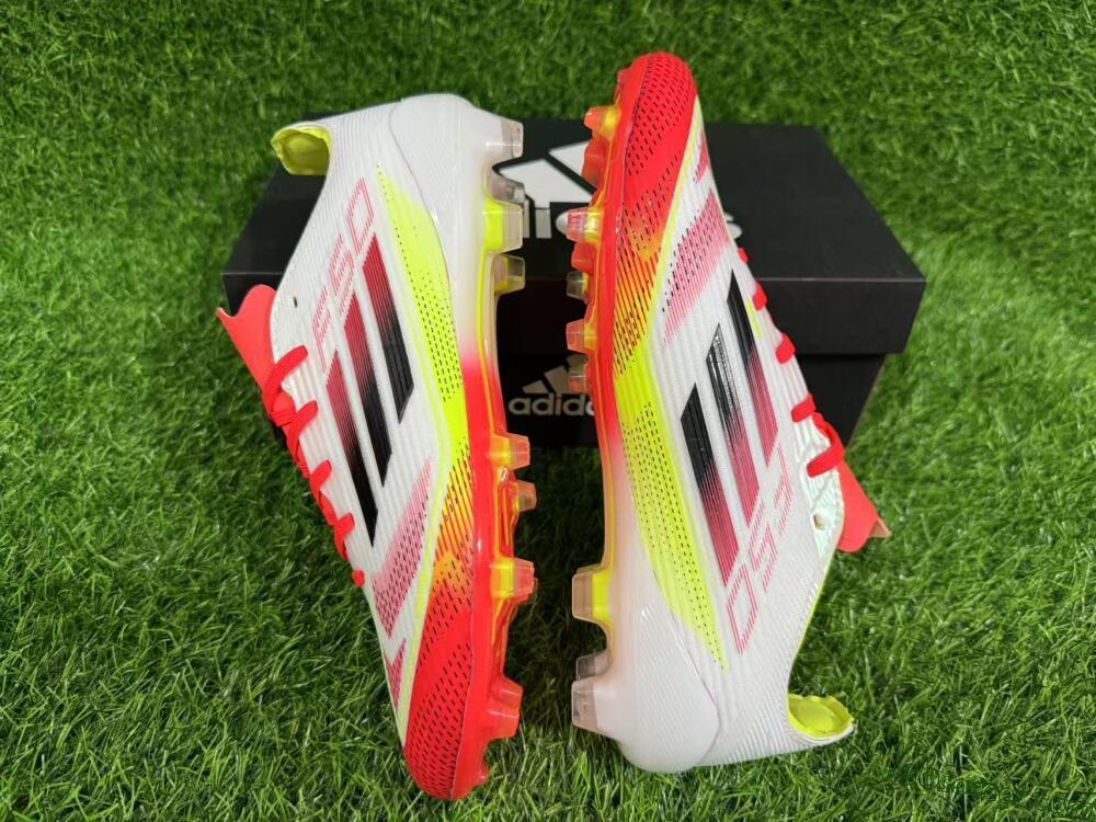 Adidas F50 Elite FG Firm Ground Soccer Cleats - White/Red/Yellow