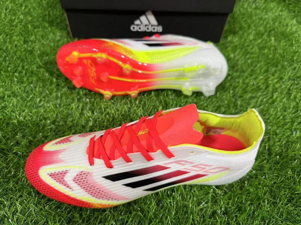 Adidas F50 Elite FG Firm Ground Soccer Cleats - White/Red/Yellow