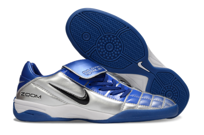 Nike Air Zoom Total 90 III IC Indoor & Futsal Soccer Shoes - Silver/Black/Blue