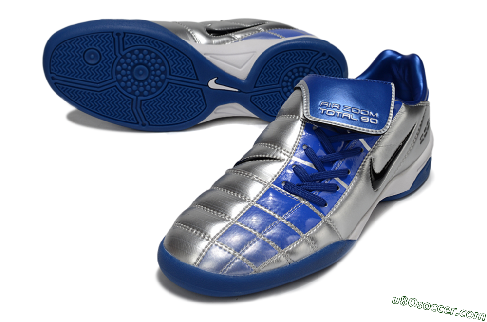 Nike Air Zoom Total 90 III IC Indoor & Futsal Soccer Shoes - Silver/Black/Blue 3