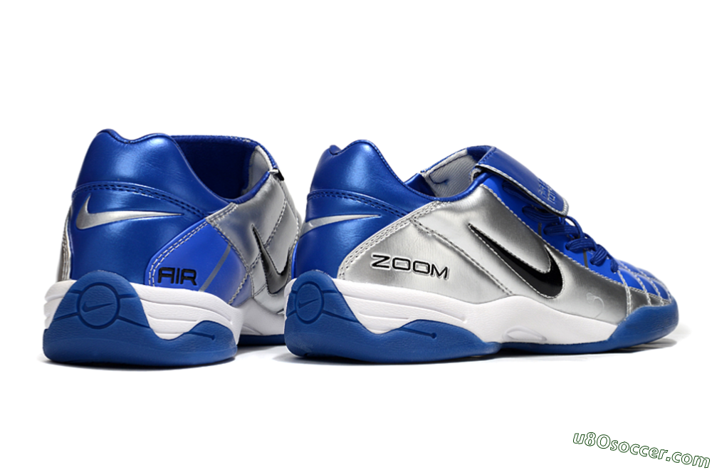Nike Air Zoom Total 90 III IC Indoor & Futsal Soccer Shoes - Silver/Black/Blue 6