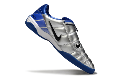 Nike Air Zoom Total 90 III IC Indoor & Futsal Soccer Shoes - Silver/Black/Blue