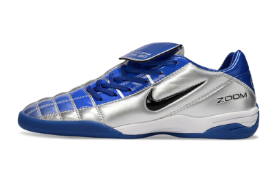 Nike Air Zoom Total 90 III IC Indoor & Futsal Soccer Shoes - Silver/Black/Blue