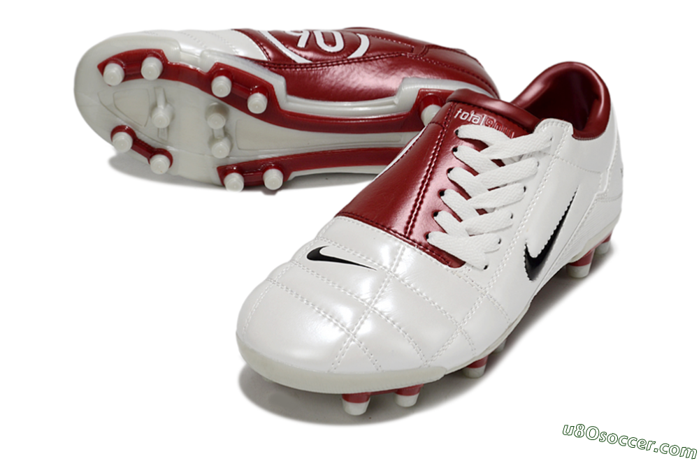 Nike Total 90 III FG Firm Ground Soccer Cleats - White/Black/Red 3