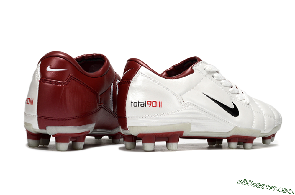 Nike Total 90 III FG Firm Ground Soccer Cleats - White/Black/Red 6