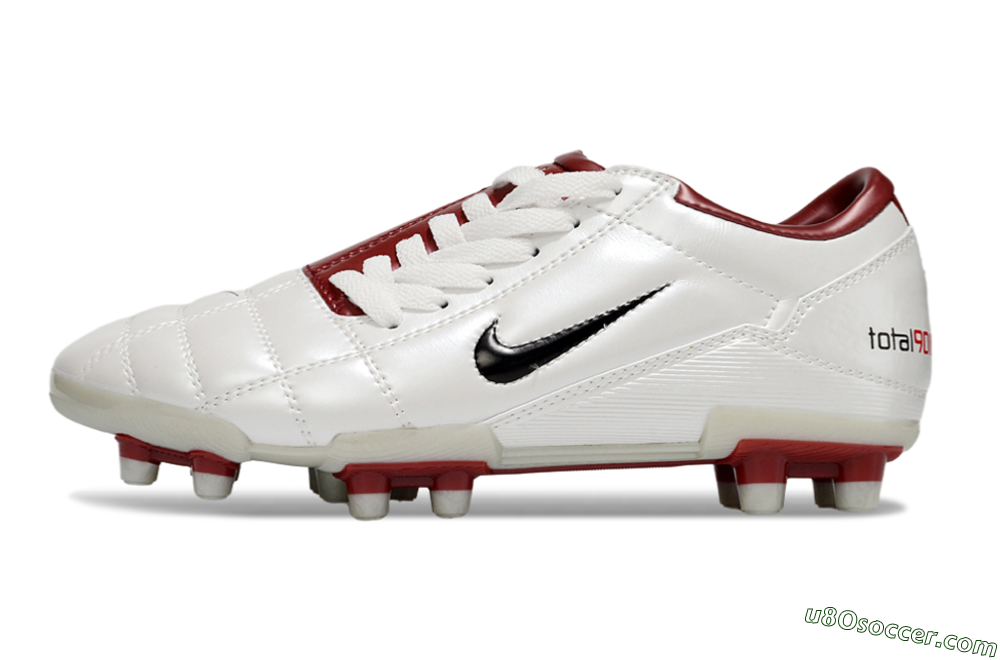 Nike Total 90 III FG Firm Ground Soccer Cleats - White/Black/Red 2