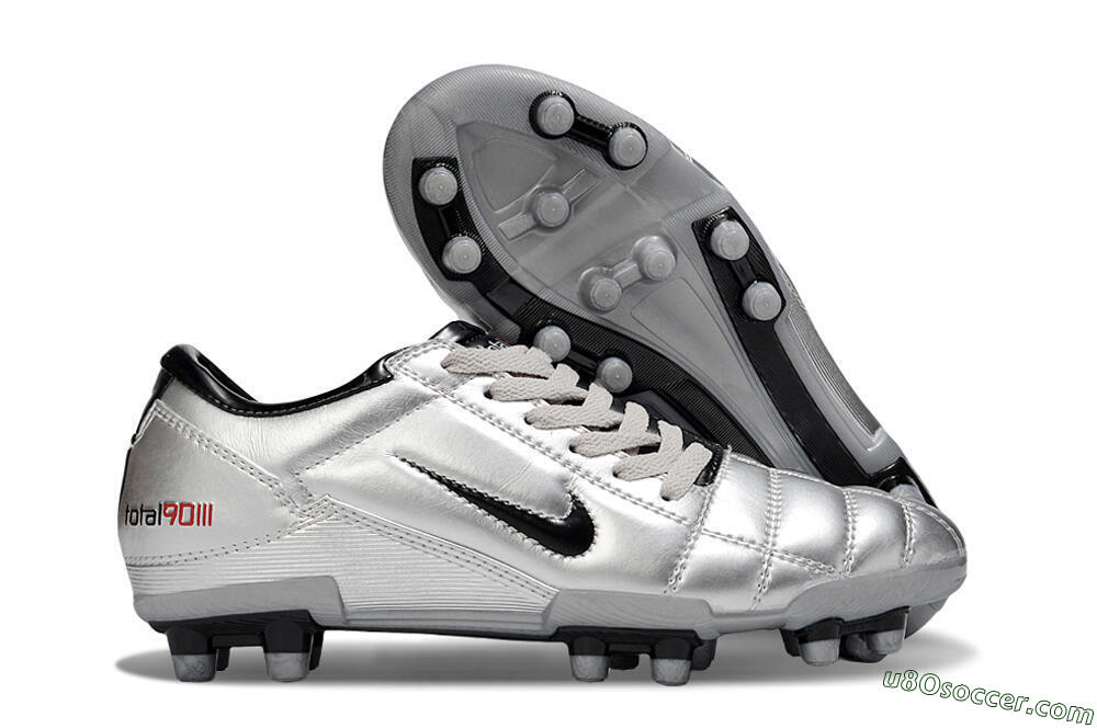 Nike Total 90 III FG Firm Ground Soccer Cleats - Silver/Black 1