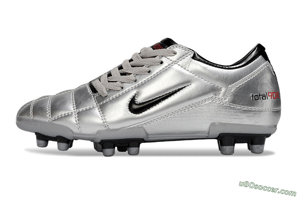Nike Total 90 III FG Firm Ground Soccer Cleats - Silver/Black 2