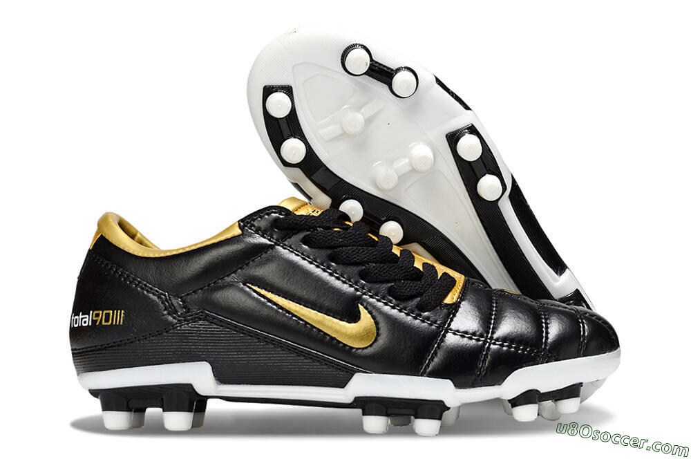 Nike Total 90 III FG Firm Ground Soccer Cleats - Black/Gold/White 1