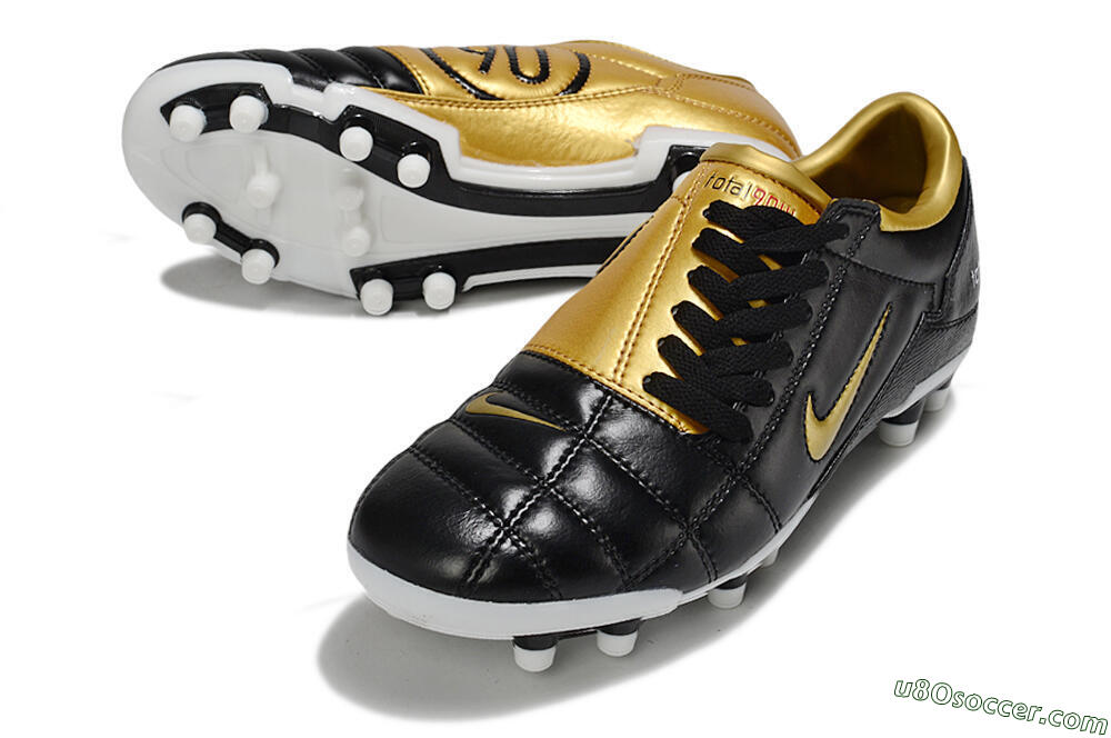 Nike Total 90 III FG Firm Ground Soccer Cleats - Black/Gold/White 3