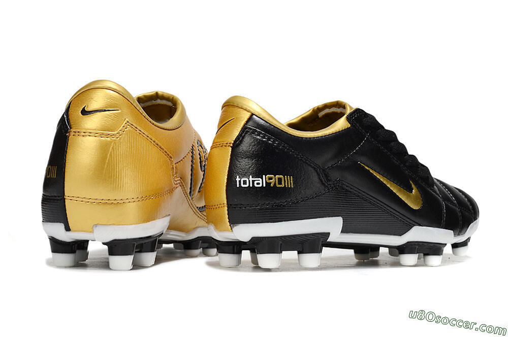 Nike Total 90 III FG Firm Ground Soccer Cleats - Black/Gold/White 6